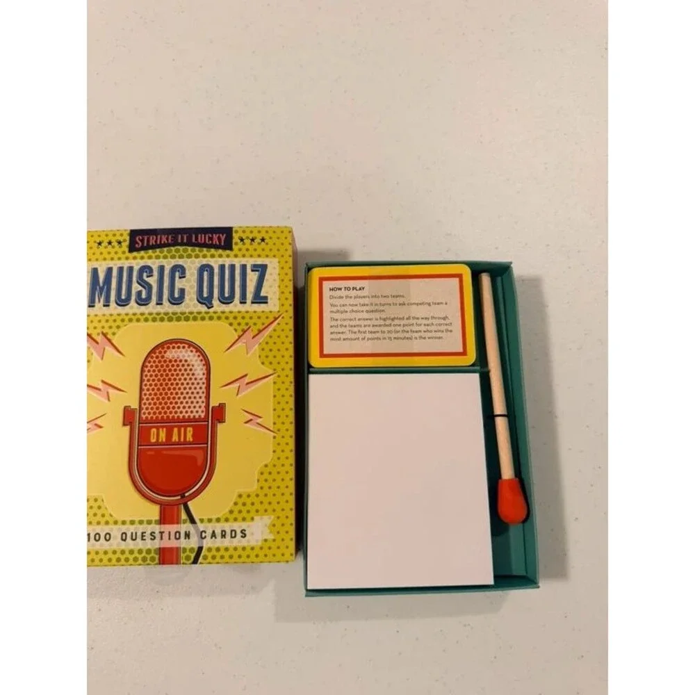 Strike it Lucky Music Quiz- 100 Question Cards Game
